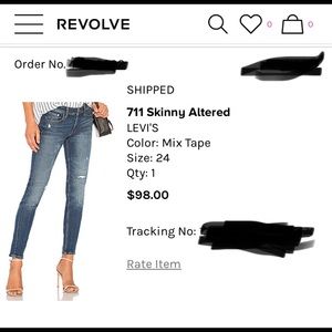 Jeans - Levi's 711 skinny altered